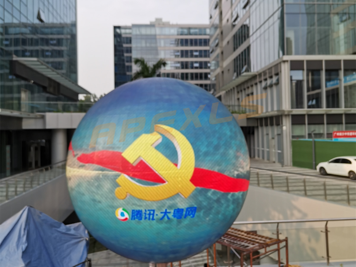 戶外圓球led創意顯示屏案例-廣州直徑3米戶外創意LED圓球屏